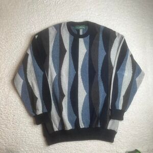 Vintage Tundra men's blue stripe pullover sweater biggie Canada L